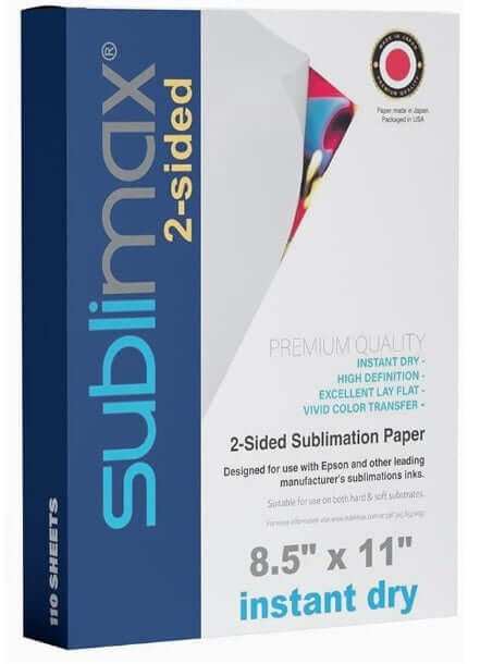 SUBLIMAX Sublimation Paper 8.5 x 11" (110 sheets) - INSTANT DRY - NO SMUDGING