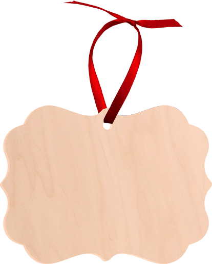 UNISUB 4734 Natural Wood Ornament Benelux sublimation blanks - 2.76" x 3.95" with Ribbon (case of 25) - Sublimax