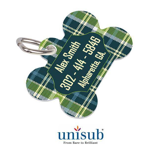 Unisub 4738 Sublimation Pet Tag Bone Aluminum 2 sided (case of 25) - Sublimax