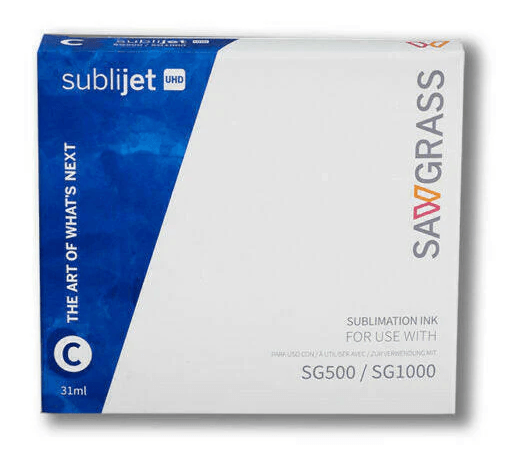 Sawgrass SG500 / SG1000 Cyan Ink Cartridge – SubliJet UHD Sublimation Ink (31ml)