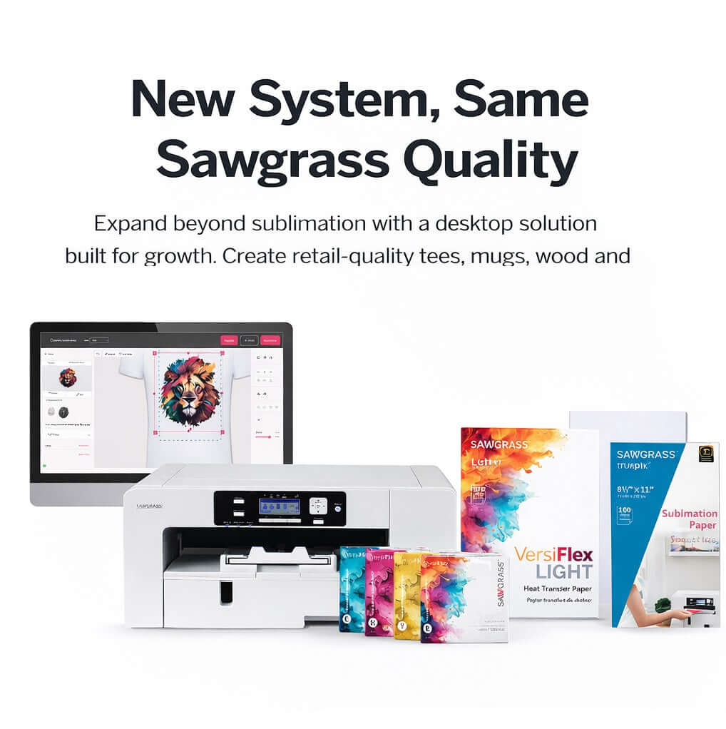Sawgrass VersiFlex system with printer, inks and transfer papers