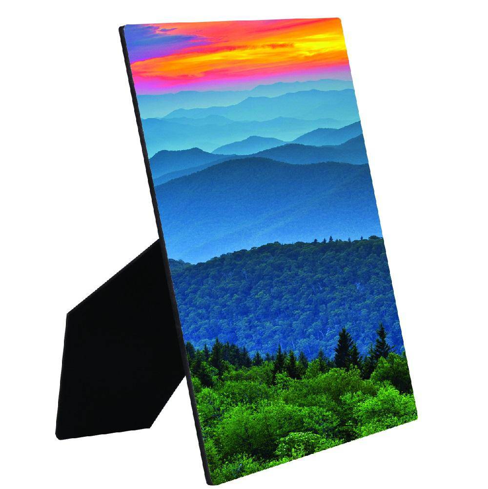 CHROMALUXE Hardboard Photo Panel. 8"x10". Glossy White w/ Easel. Pack of 12. - Sublimax