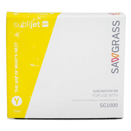 Sawgrass SubliJet UHD JUMBO Ink cartridge in yellow for SG1000 printer, 70mL, high definition dye sublimation ink