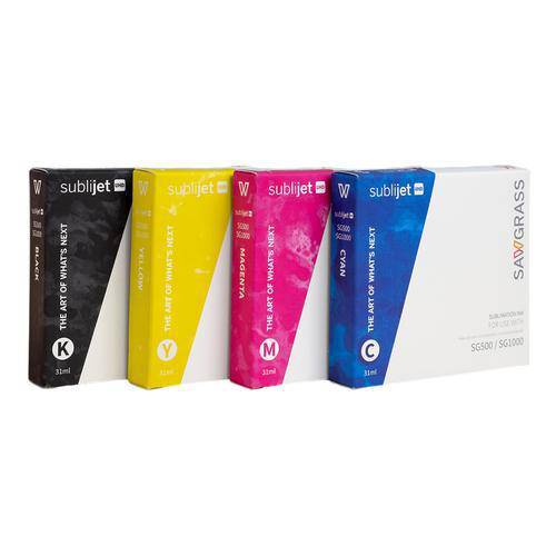 Sublijet UHD Ink Complete Set for Sawgrass SG500 & SG1000 - Black, Yellow, Magenta, Cyan 31ml cartridges